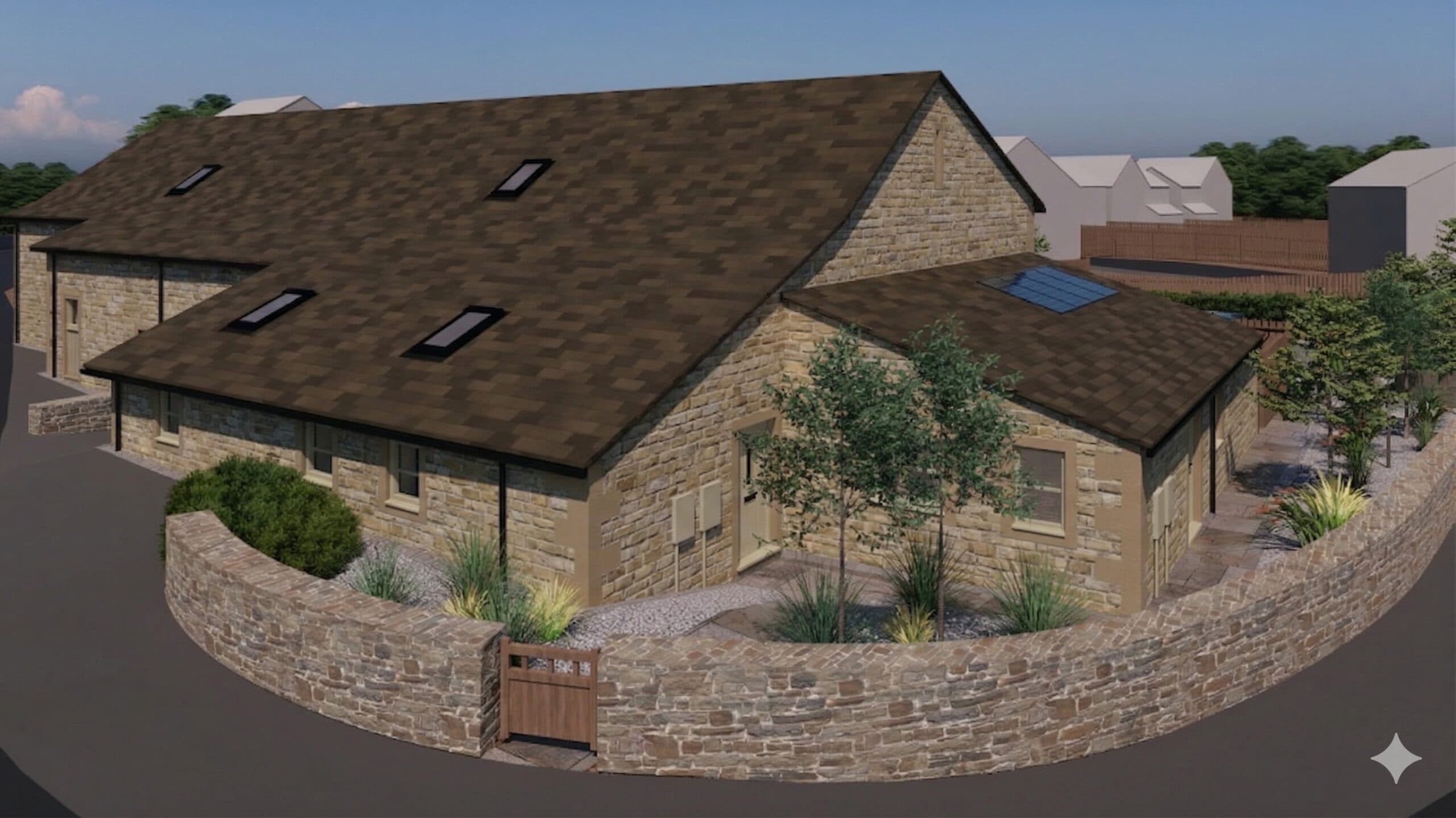 Pendle Farm Barns Front AI Generated