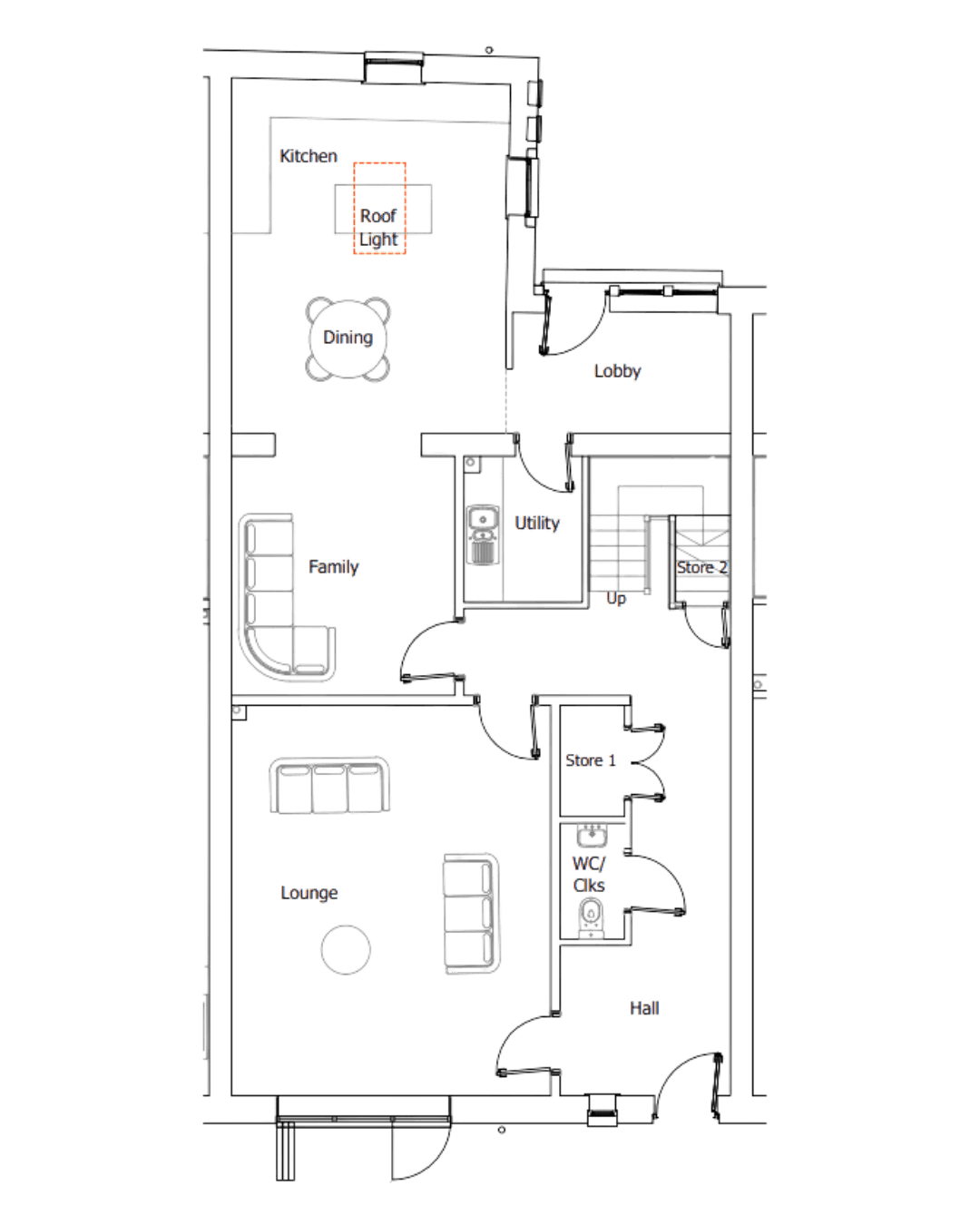The Croft Ground Floor Plan - Pendle Farm Barns