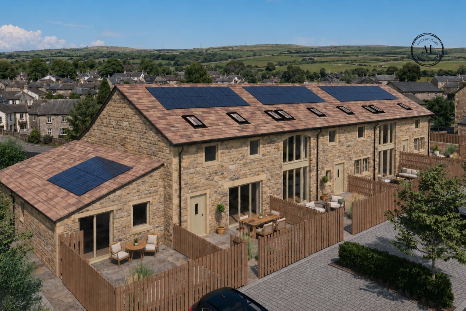 Image of the barns generated with AI
