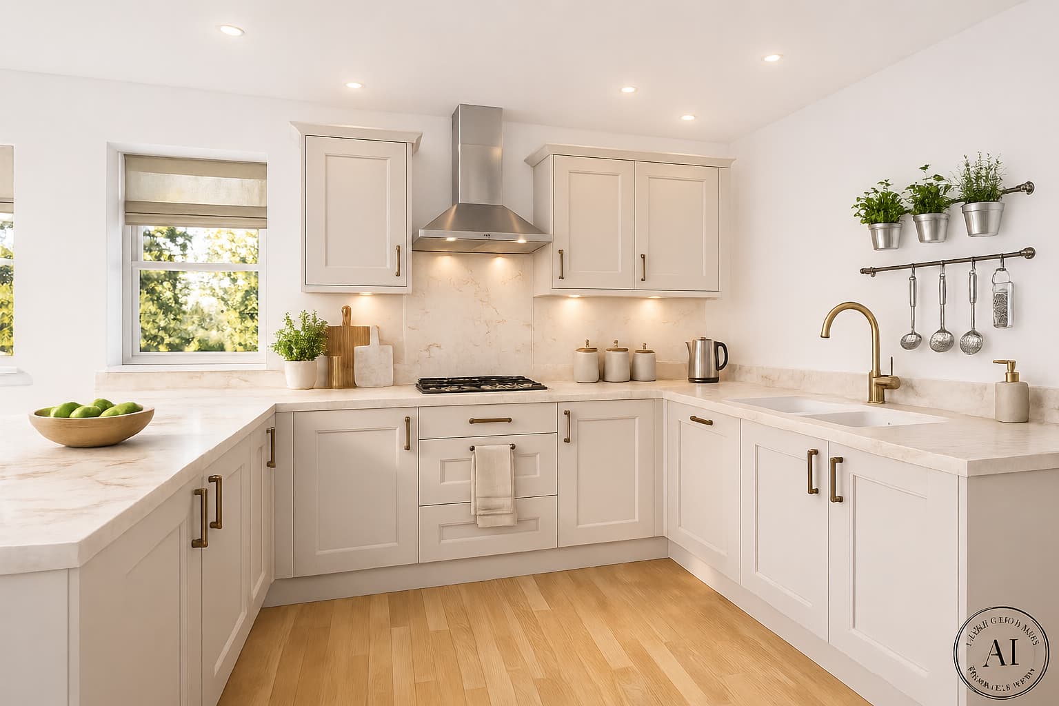CGI Image of the Earnshaw Kitchen accessorised with AI