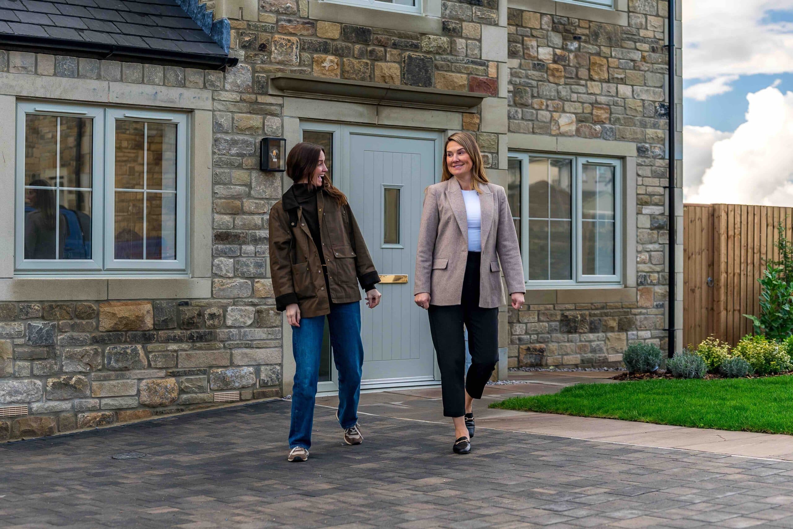 Family members, Sarah and Caroline at Pendle Farm, Worsthorne Random Stone