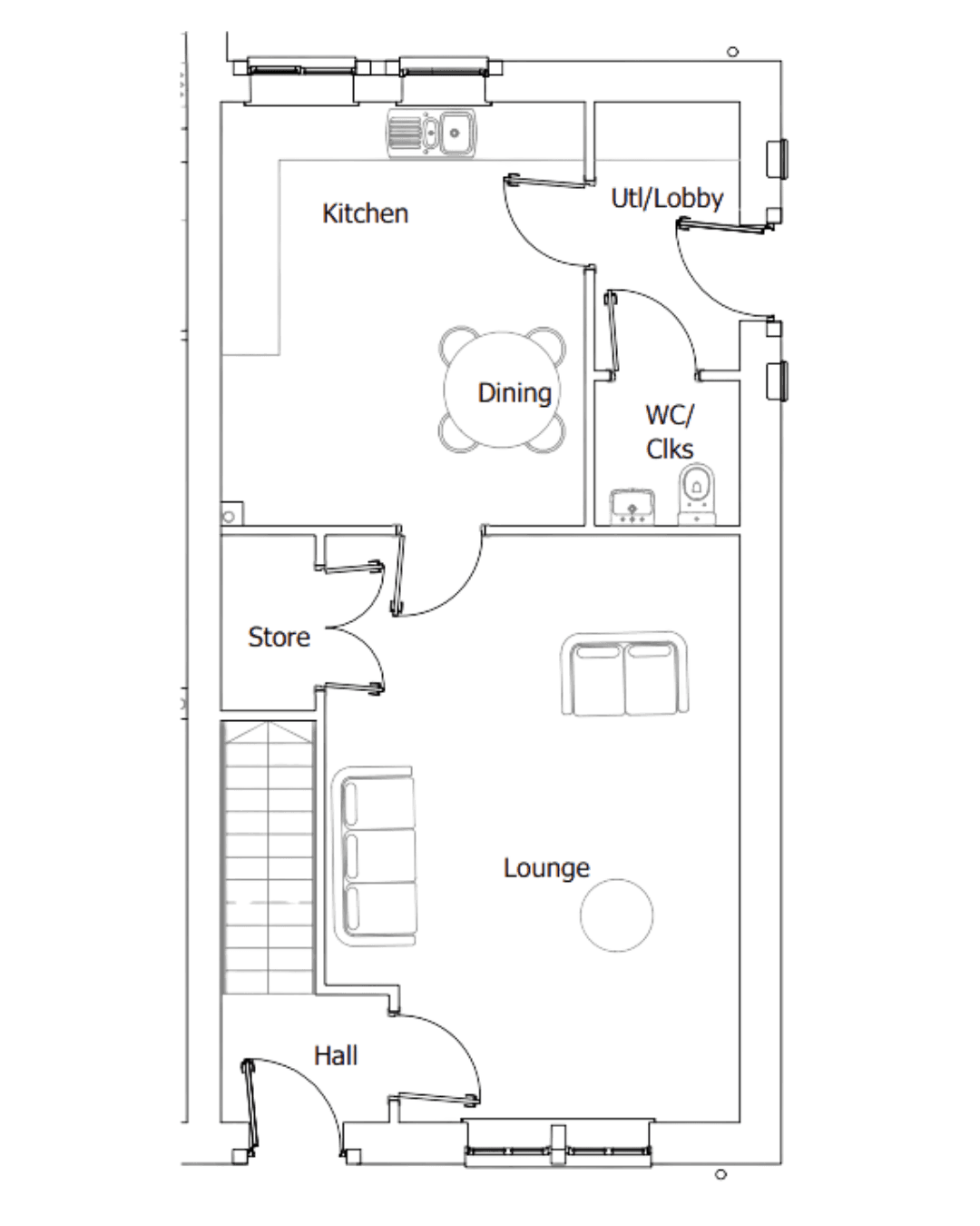 The Byre - Ground Floor Plan - Pendle Farm Barns