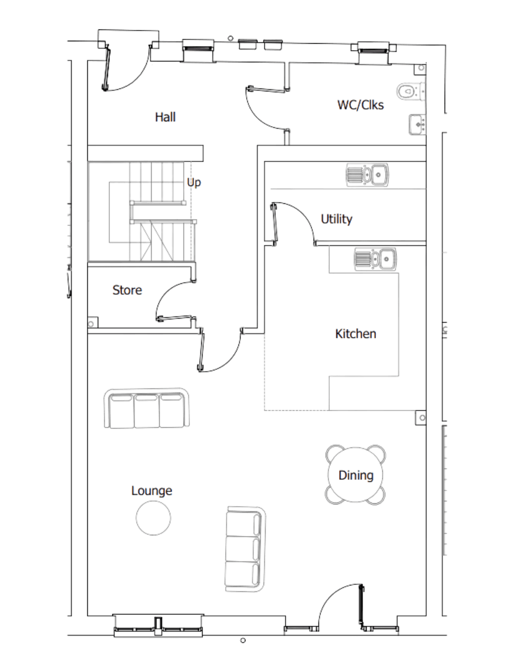 The Linhay - Ground Floor Plan - Pendle Farm Barns