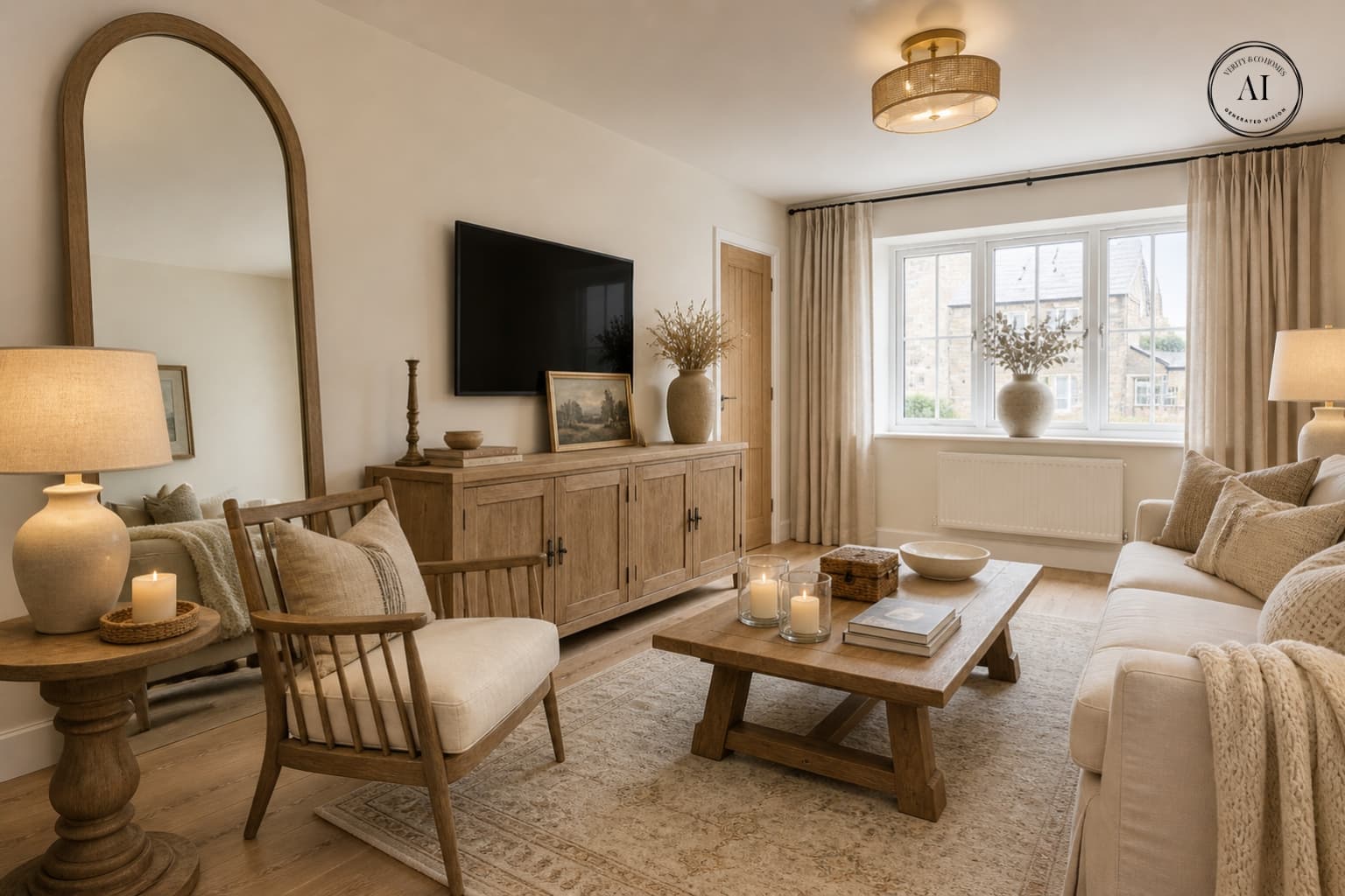 AI Rendered Living Room Image of a previous Show Home